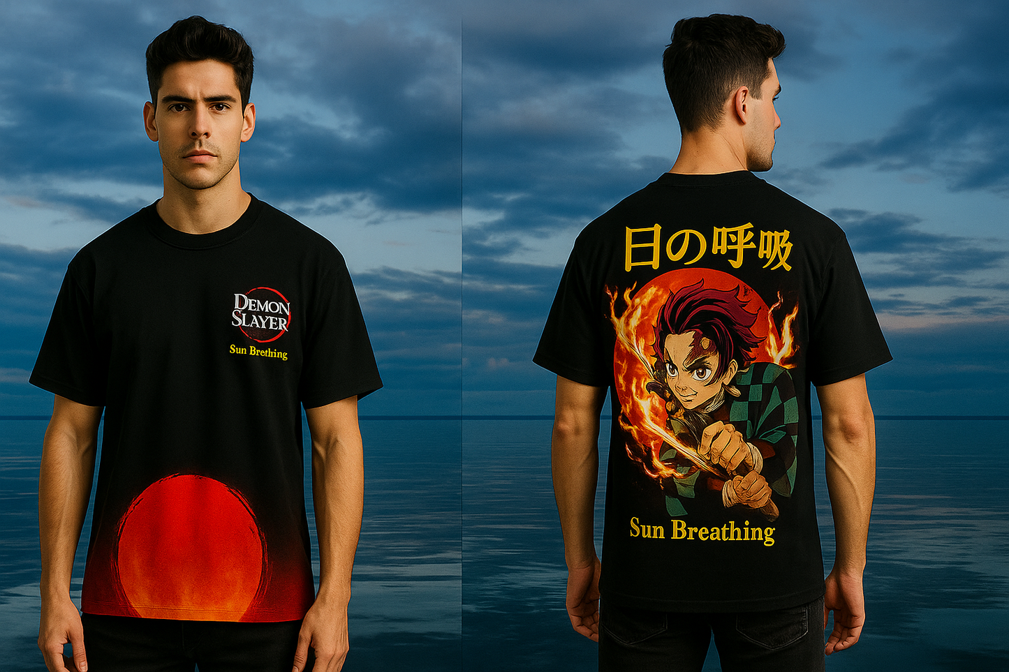 Demon Slayer Tanjiro Sun Breathing T-Shirt – Limited Edition Anime Graphic Tee